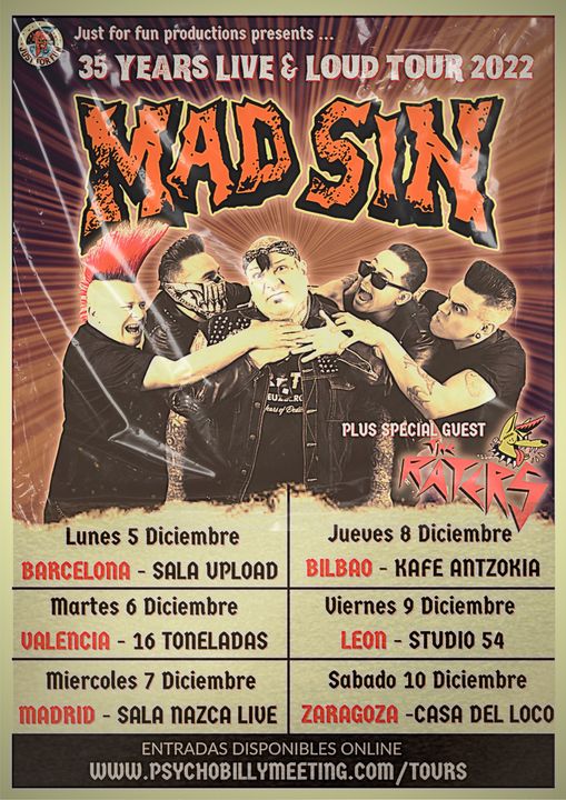 Cartel gira española de Mad Sin