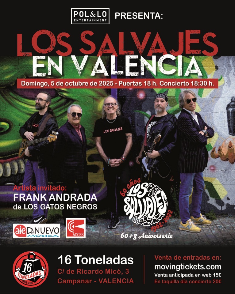 Cartel de Los Salvajes en 16 Toneladas