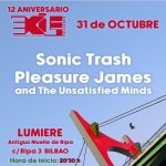 XII Aniversario del Exile, celebración 31 octubre en Bilbao con Sonic Trash y Pleasure James. Sala L...